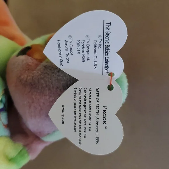 Ty Beanie Babies Tie-Dye Peace Bear Plush